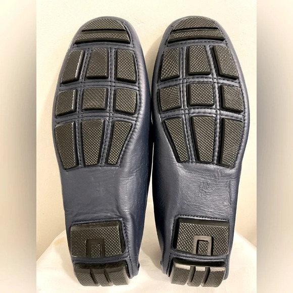 Sz 9.5 J Sabat men penny loafers round toe tip slip on navy blue leather NW - Picture 4 of 8